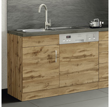 Küchenunterschrank mit Spüle, Armatur und Geschirrspüler