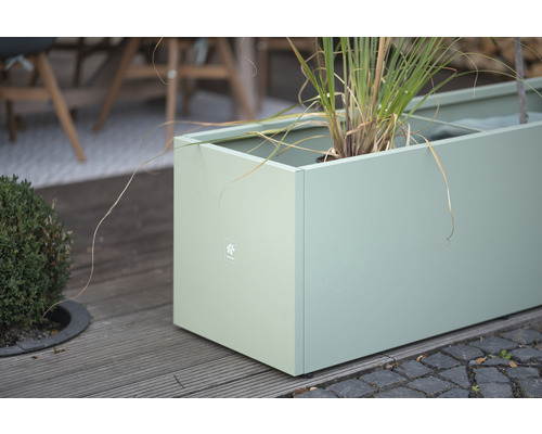 Rechteckiger Pflanzkübel mit Bepflanzung