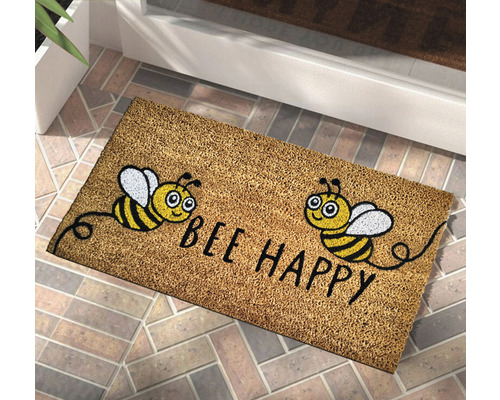 Fußmatte mit Bienen und dem Schriftzug Sei Glücklich