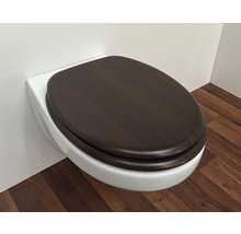 Wand-Tiefspülklosett mit WC-Sitz aus Holz