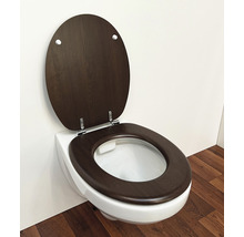 Wand-WC mit offenem WC-Sitz aus Holz