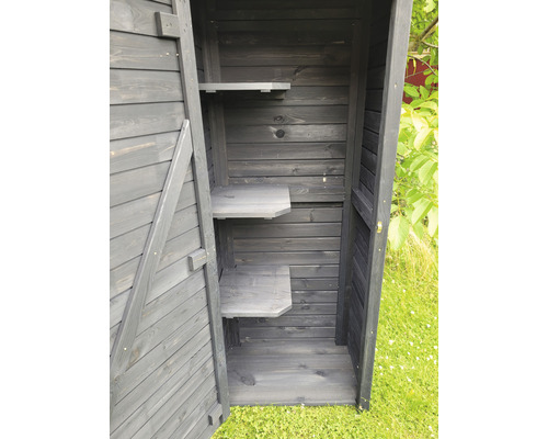 Offener Gartenschrank aus Holz mit Einlegeböden