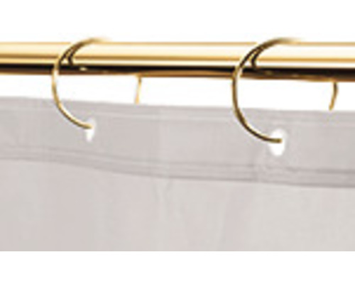 Duschvorhang mit Vorhangringen an einer Duschstange