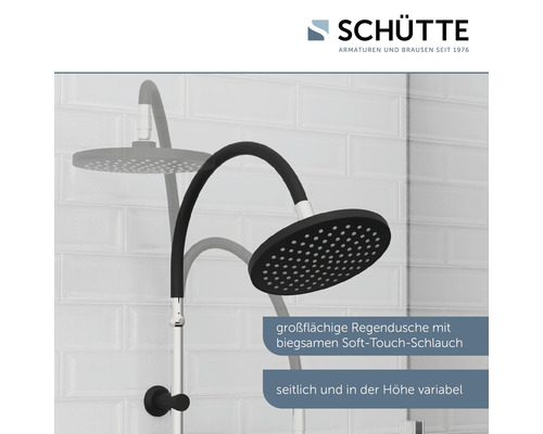 Große Regendusche mit flexiblem Soft-Touch-Schlauch