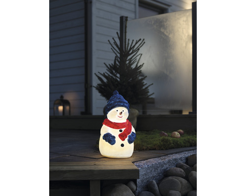 Leuchtender Schneemann als Dekoration für den Außenbereich