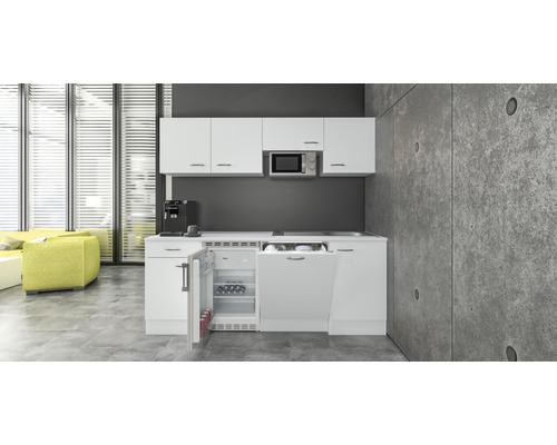 Küchenblock Flex Well Wito 11947 weiß/weiß 210 cm inkl. Einbaugeräte