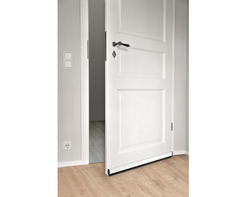 Geöffnete weiße Innentür mit Türdichtung