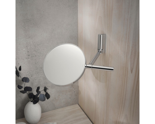Runder Kosmetikspiegel zur Wandmontage mit schwenkbarem Arm