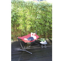 Frau entspannt in einer Hängematte im Garten