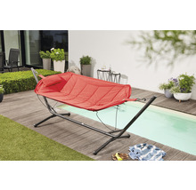 Gepolsterte Hängematte mit Metallgestell für den Außenbereich