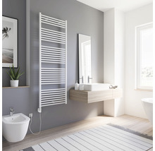 Badezimmer mit Handtuchwärmer, Bidet und Waschtisch