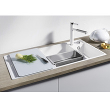 Spüle Blanco Axia III 6 S links 510x1000 mm mit Glasschneidbrett vulkangrau