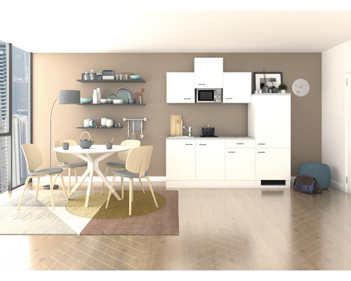 Küchenblock Flex Well Wito weiß/weiß 210 cm inkl. Einbaugeräte 8404