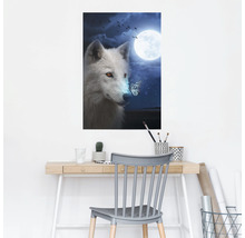Dekoratives Wandbild mit Wolfmotiv für eine stimmungsvolle Atmosphäre