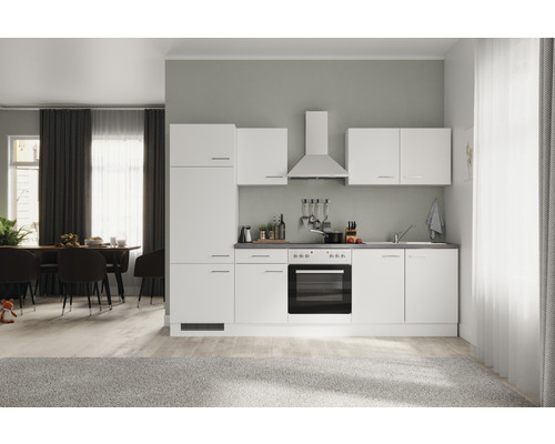 Küchenblock Flex Well Varo weiß/weiß 270 cm inkl. Einbaugeräte 12348