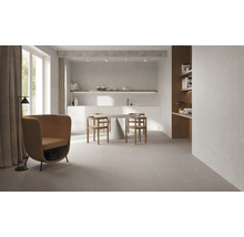 Feinsteinzeug Bodenfliese Ghent 4D 100x100 cm silber matt rektifiziert