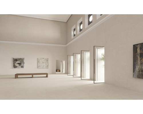 Feinsteinzeug Bodenfliese Ghent 4D 100x100 cm beige matt rektifiziert