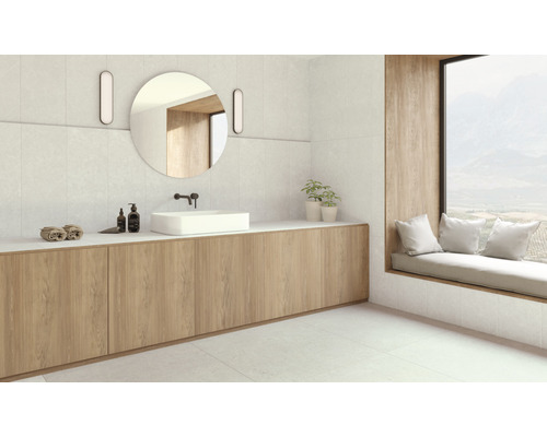 Steingut Dekorfliese Ghent Wall 33,3x100 cm weiß matt rektifiziert Shaped