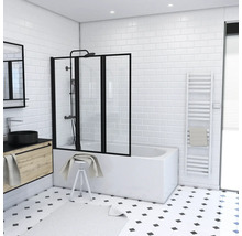 Badewannenfaltwand Aurlane Triple 3-teilig 1250x1430 mm Echtglas Klar hell schwarz-thumb-0 Badewannenfaltwand Aurlane Triple 3-teilig 1250x1430 mm Echtglas Klar hell schwarz-thumb-0