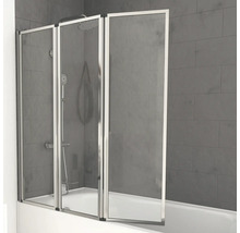Badewannenfaltwand Aurlane Triple 3-teilig 1430x1250 mm Echtglas Klar hell chrom-thumb-1 Badewannenfaltwand Aurlane Triple 3-teilig 1430x1250 mm Echtglas Klar hell chrom-thumb-1