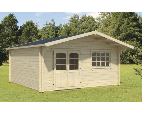 Gartenhaus Outdoor Life Spiekeroog inkl. Fenster Fußboden Vordach 390 x 390 cm Holzgartenhaus mit Doppeltür und Fenster