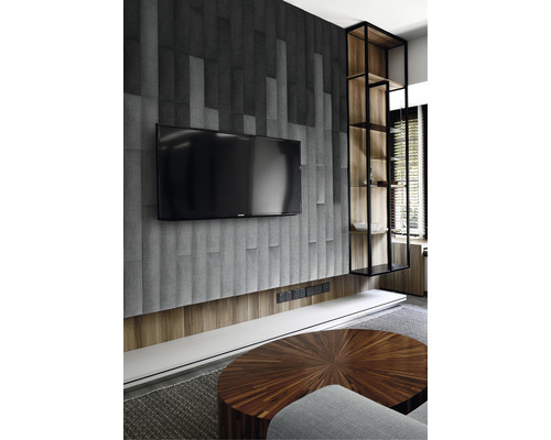 Wandkissen Kingston dunkelgrau Gewebte-Optik 60x15 cm