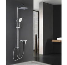 Duschsäule mit Kopfbrause und Handbrause im modernen Badezimmer