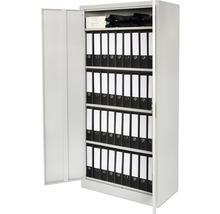 Stahlschrank mit Ordnern im Büro