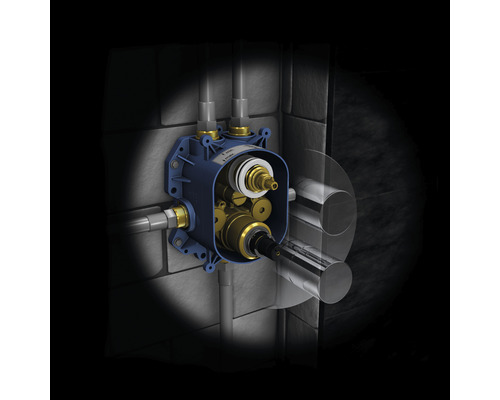 Unterputz-Thermostatbatterie für Dusche mit Anschlüssen an der Wand