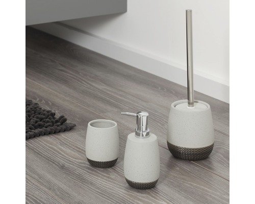 Badezimmer-Set mit Seifenspender, Becher und Toilettenbürste
