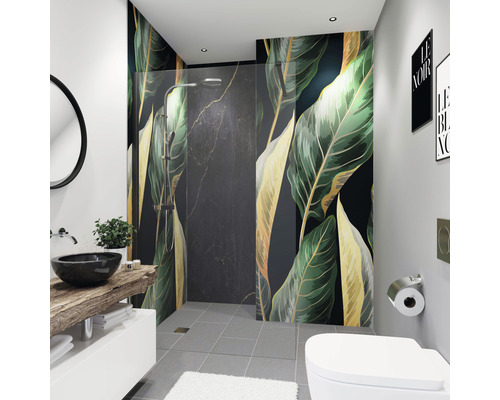 Modernes Badezimmer mit Dusche, Waschbecken und Toilette