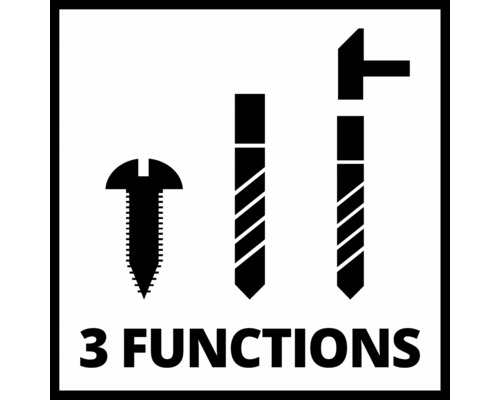Symbol für drei Funktionen: Schrauben, Bohren und Hämmern