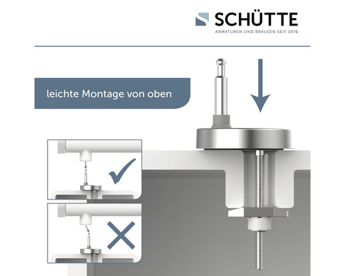 Illustration der einfachen Montage von oben mit Schraubverbindung