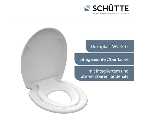 Toilettensitz aus Duroplast mit integriertem und abnehmbarem Kindersitz