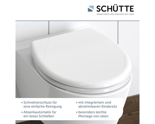 Toilettensitz mit Absenkautomatik und integriertem Kindersitz