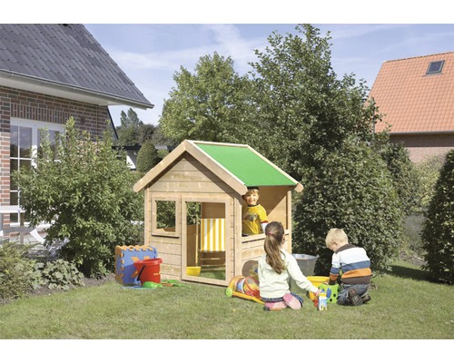 Kinderspielhaus Karibu Benedikt 135x123x150 cm Holz natur