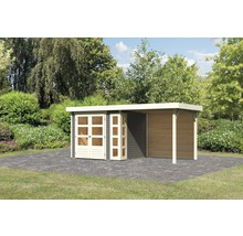 Gartenhaus Karibu Naomi inkl. Schleppdach Fenster 462 x 217 cm terragrau