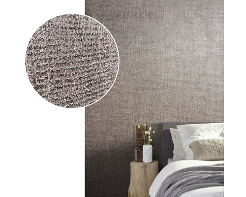 Textiltapete im Schlafzimmer mit Nahaufnahme der Textur