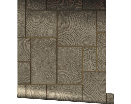 Tapetenrolle mit Holzscheibenmuster