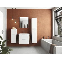 Badmöbel-Set Nobilia Programm 2 187 140x169,1x48,7 cm Mineralgusswaschtisch weiß hochglanz mit LED-Beleuchtung-thumb-3