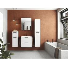 Badmöbel-Set Nobilia Programm 2 194 140x169,1x48,7 cm Mineralgusswaschtisch weiß hochglanz mit LED-Beleuchtung-thumb-3