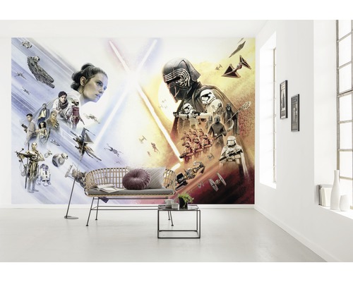 Fototapete mit Star Wars Motiv im hellen Wohnzimmer