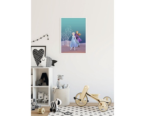 Illustration von Charakteren aus dem Film Die Eiskönigin im Kinderzimmer