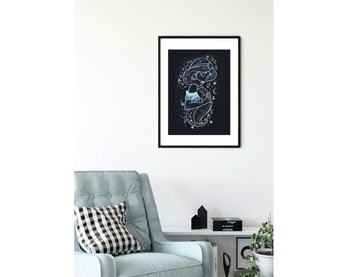 Gerahmtes Wandbild mit stilisierter Dschasmin-Figur