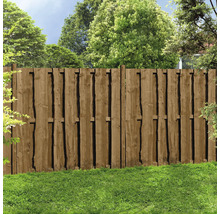 Holzzaun Bohlenzaun fein gesägt 180x180 cm braun HORNBACH AT