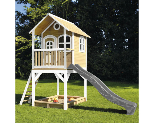 Spielhaus mit Rutsche und Sandkasten für den Garten