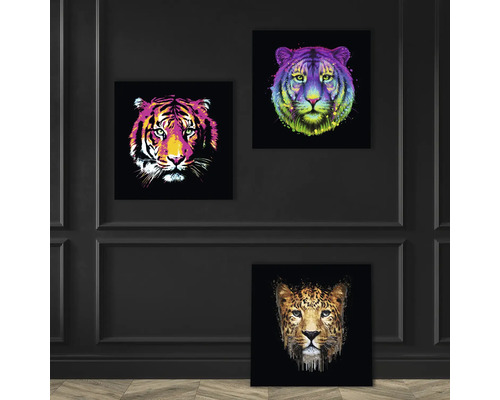 Dekorative Wandbilder mit Tiger- und Leopardmotiven für die Inneneinrichtung