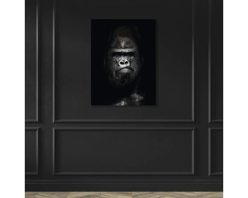 Schwarzweißes Gorilla-Porträt als Wanddekoration