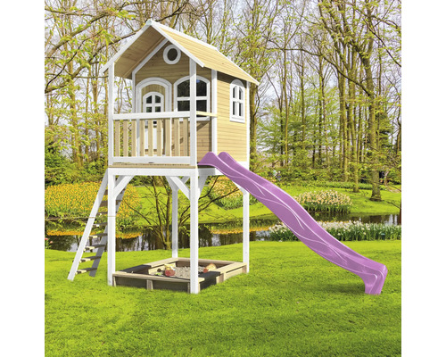 Spielhaus mit Rutsche und Sandkasten für den Garten