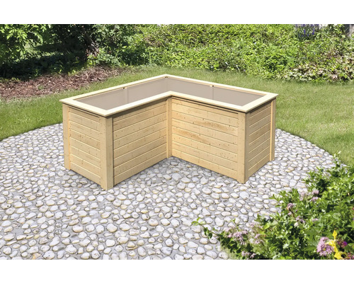 Eck-Hochbeet aus Holz für den Garten